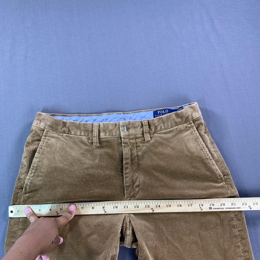 Polo Ralph Lauren Pants Mens 33x30 (33x29) Brown Corduroy Chino Stretch Straight